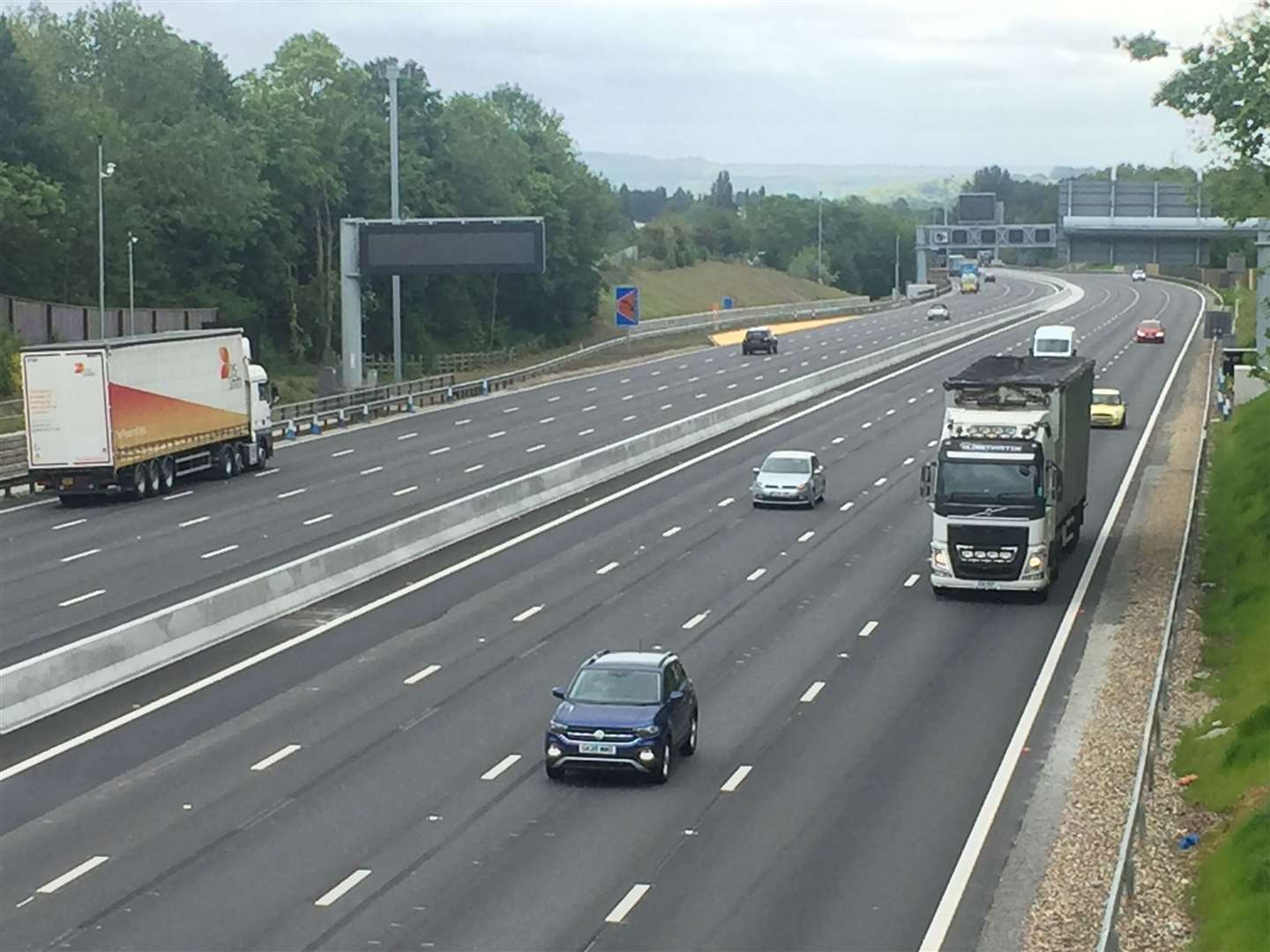 Work on creating a smart motorway on a stretch of the M20 was completed by spring 2020
