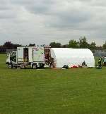 The worst cases were treated in an oxygen tent erected in a school field. Picture: MATTHEW READING