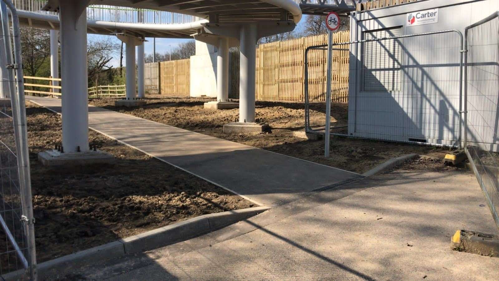 Part of the new pedestrian access ramp
