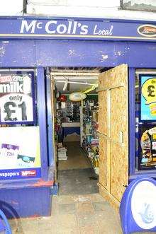 McColl's in Meopham was rammed by people in 4x4s who stole a cash machine.