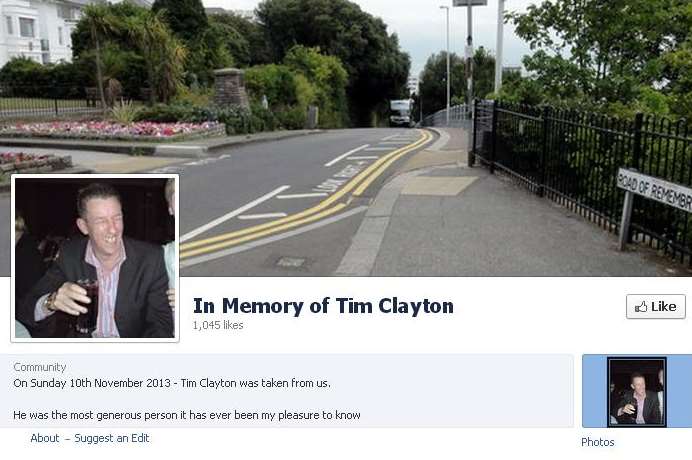 Facebook tribute page In Memory of Tim Clayton