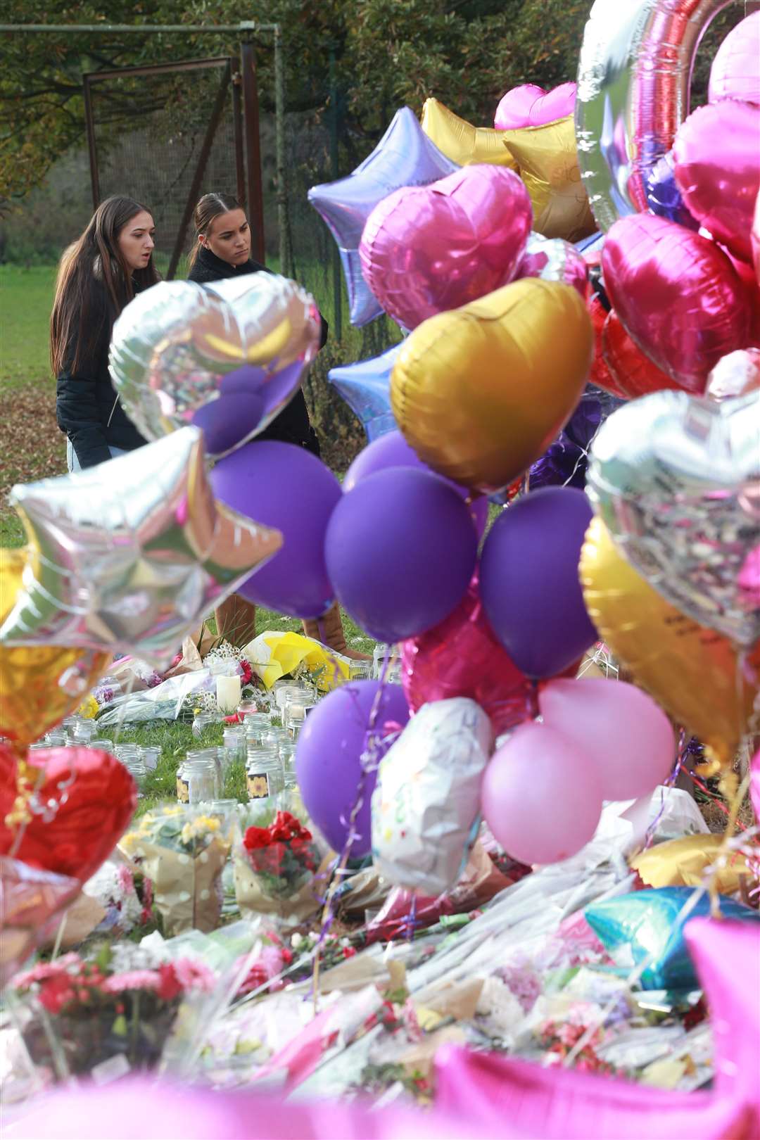 Flowers and balloons were left were left at a memorial at Sittingbourne Cricket Club after the teen's tragic death