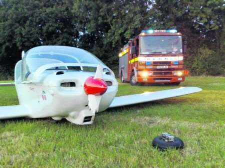 The plane after it crash-landed near Barham