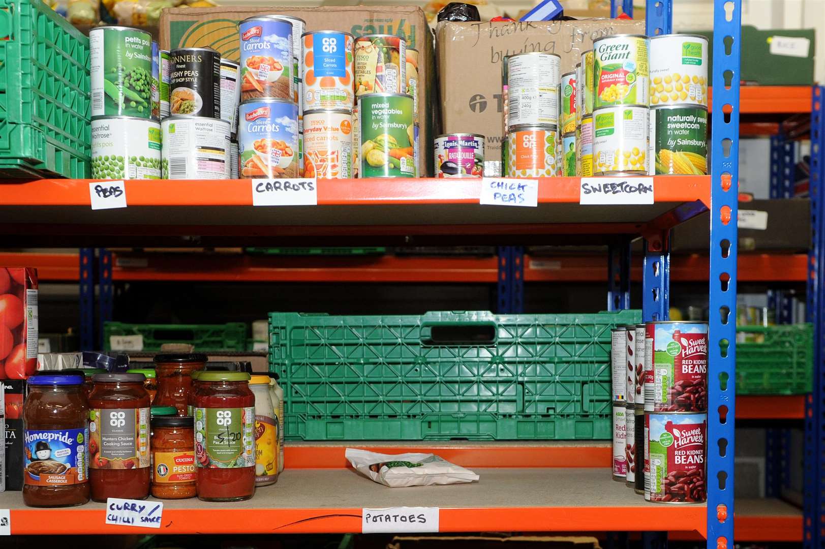 One of the foodbank's eight centres welcomed 17 people in 45 minutes