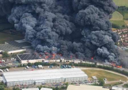 INFERNO: the dramatic sight as the building is consumed by flames. Picture: BARRY STEVENS