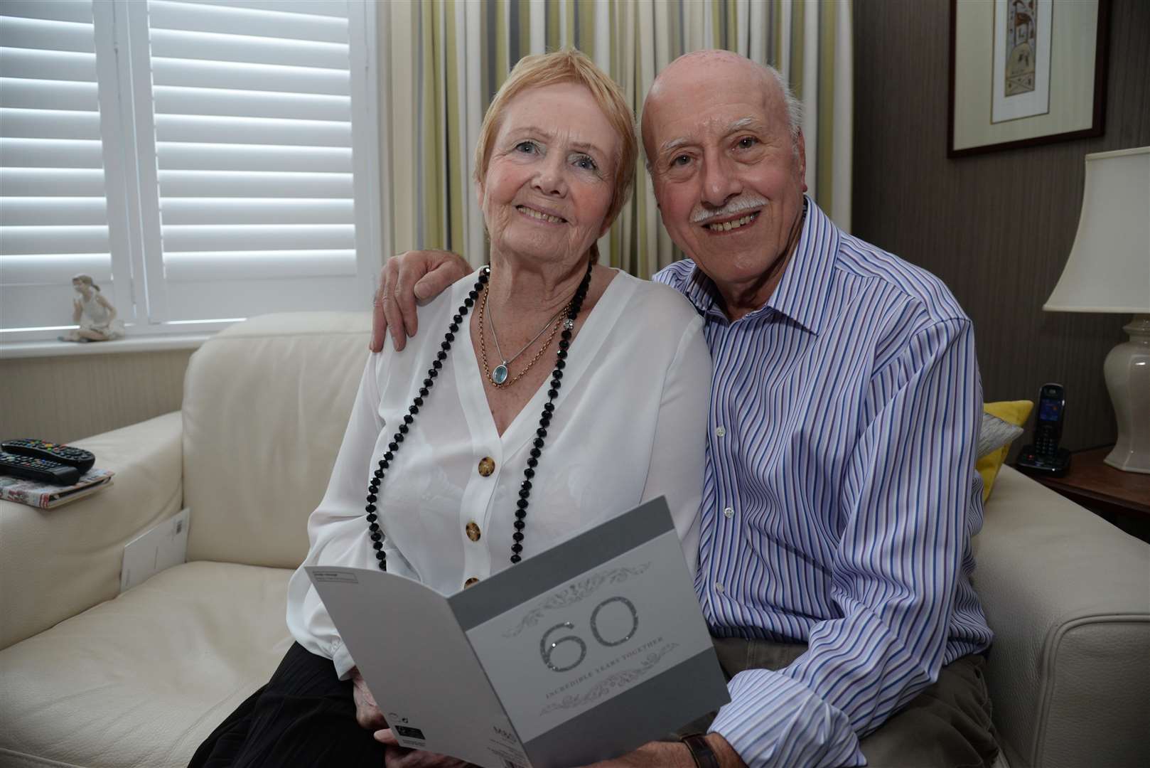 Lily and Alf Smallcorn who celebrated their diamond wedding anniversary on Thursday. Picture: Chris Davey. (4002579)