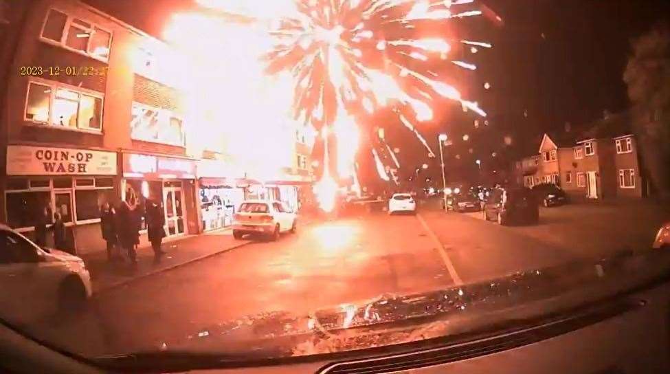 The fireworks that were let off by the Tesco Express in Riverview Park