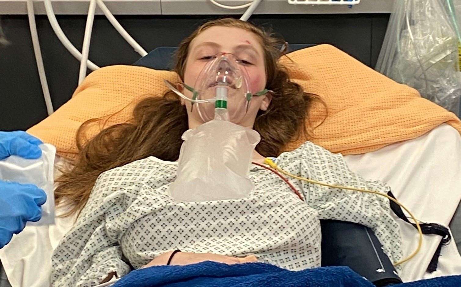 Maya McFadden, 11, was badly injured after being hit by a car on Canterbury Road in Densole, near Folkestone, when crossing the road from the bus stop. Picture: Sean McFadden