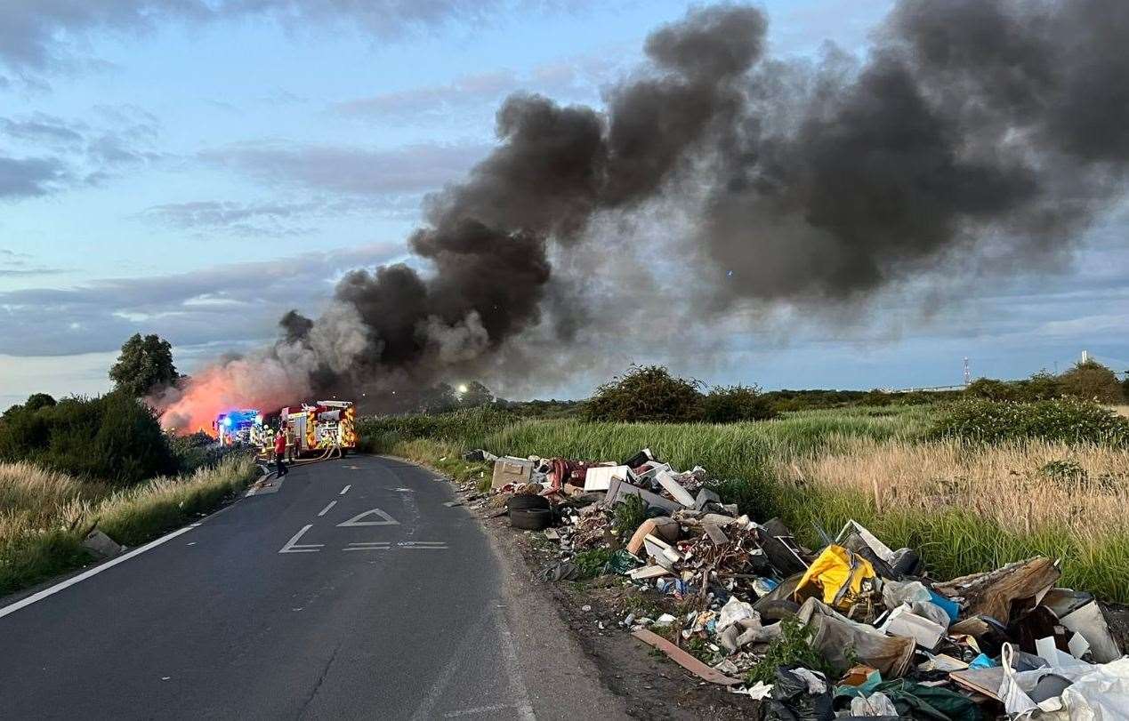 The road is constantly littered with flytipping in the grass verges.