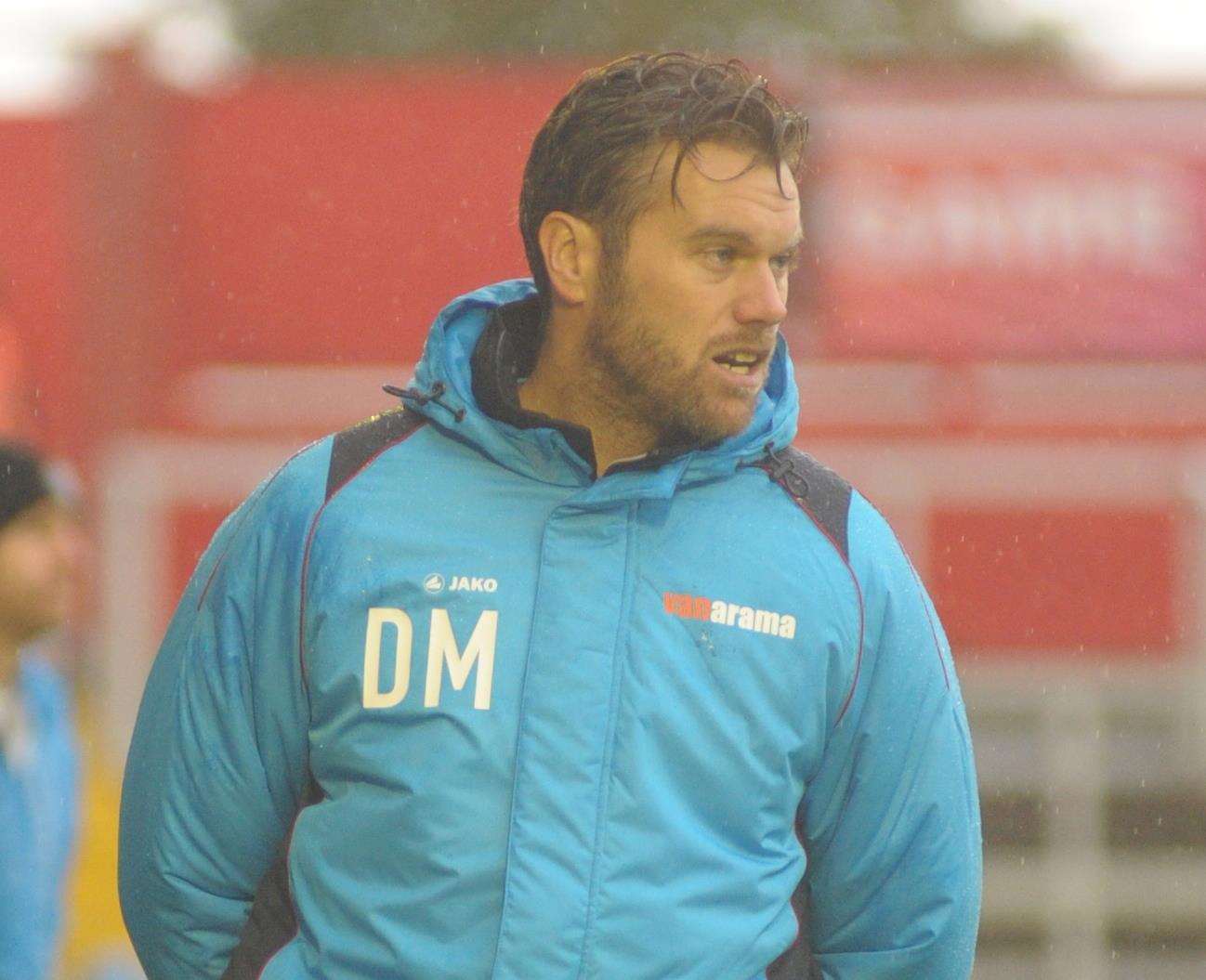 Daryl McMahon on the touchline during Ebbsfleet's 2-0 defeat at home to Harrogate Picture: Steve Crispe
