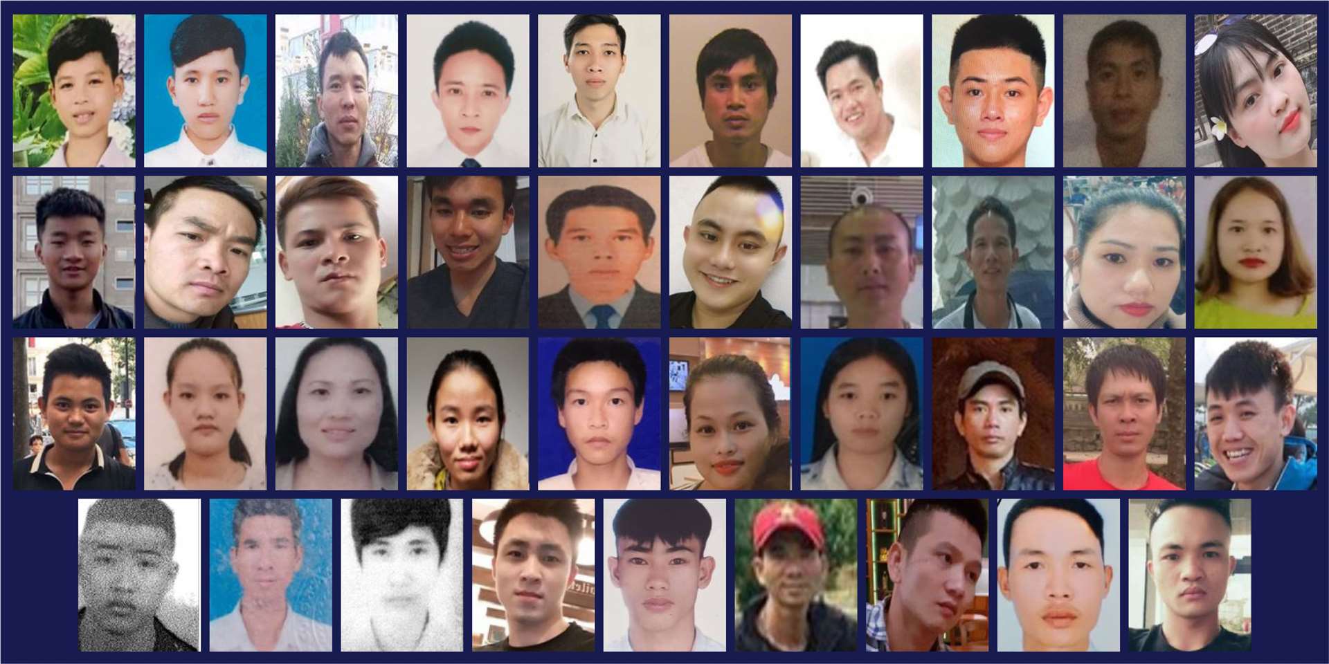 The 39 migrants who died in 2019. Picture: Essex Police