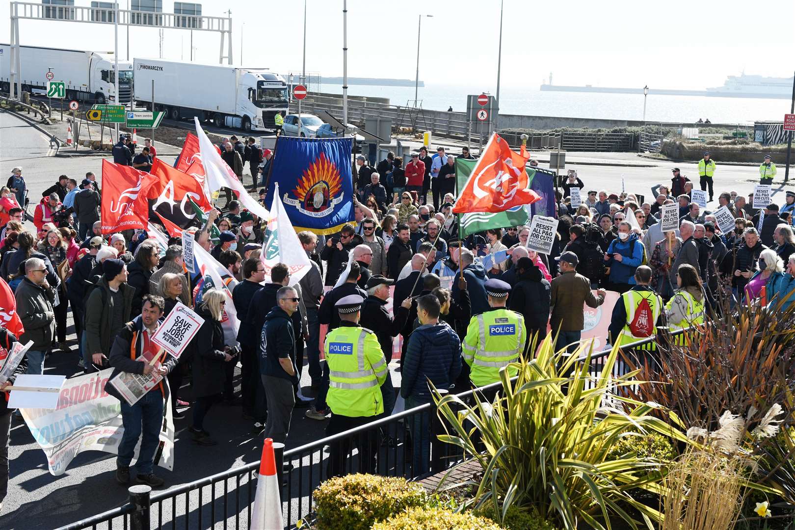 Nearly 800 seafarers were sacked by P&O Ferries in March last year. Picture: Barry Goodwin