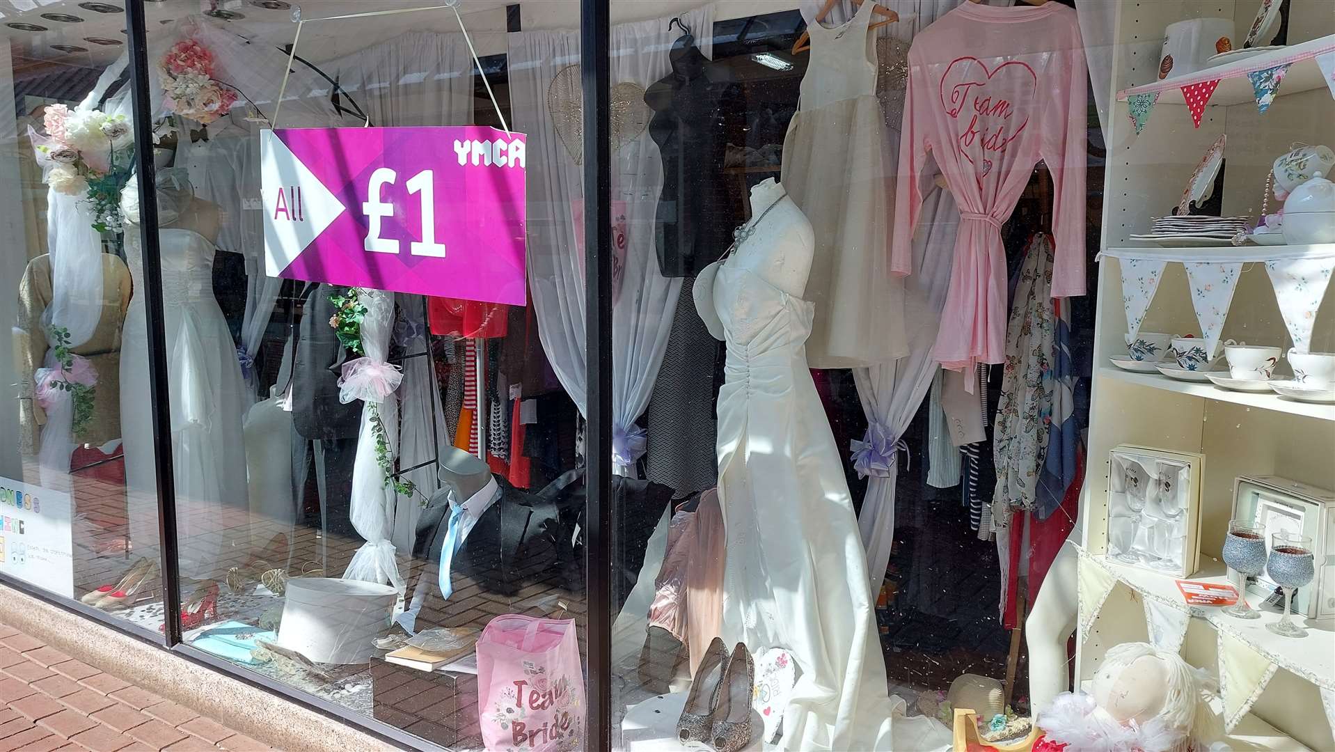Wedding dresses and designer goods were included in the £1 sale