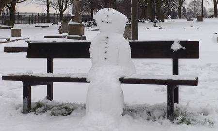The snowman in Woodlands Cemetary