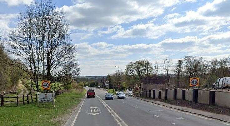 The crash took place on the A20 London Road in Farningham. Picture: Google (54571523)