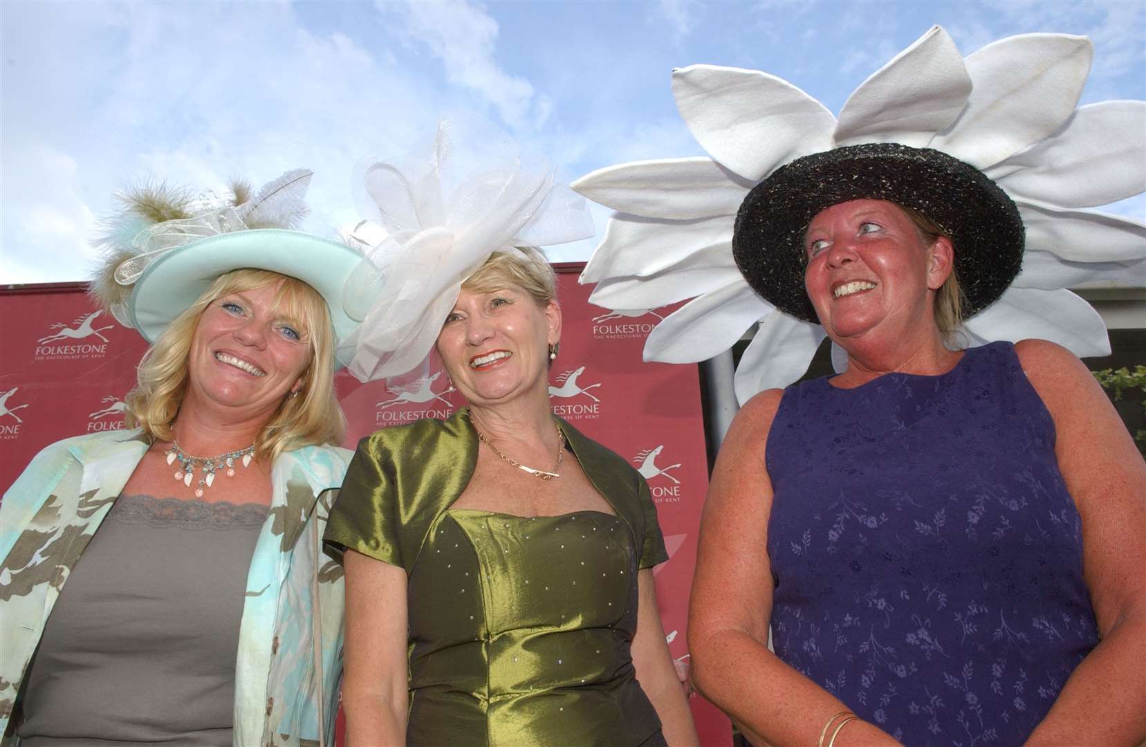 Hat winners, from left, Cheryl Askew, Andrea Sampson and Clare Wiltshire in August 2009