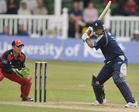 Azhar Mahmood on his way to a knock 68: Picture: BARRY GOODWIN