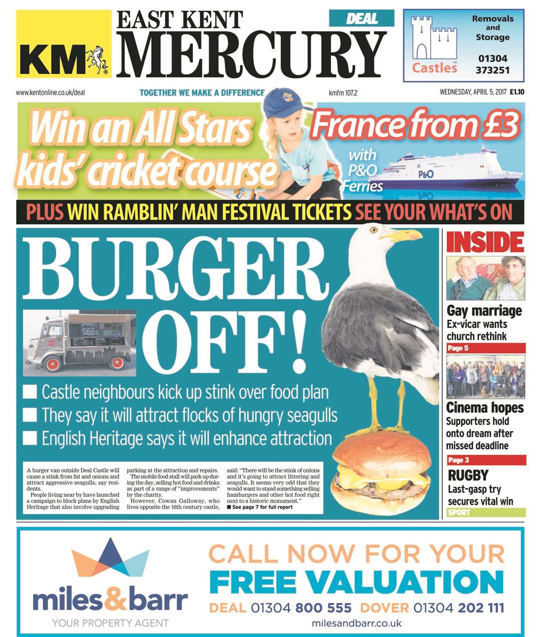 The East Kent Mercury front page on Wednesday, April 5, 2017