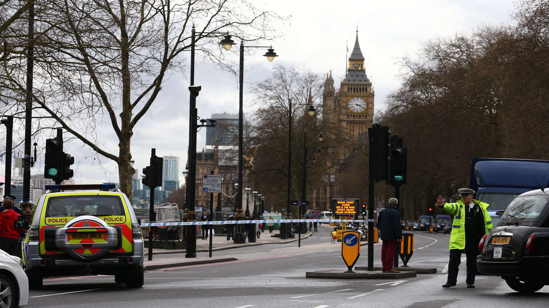 The scene of the Westminster attack. Picture: SWNS.COM