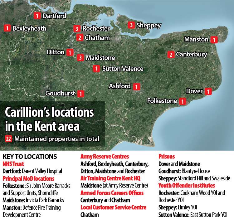 Carillion had numerous contracts across the county