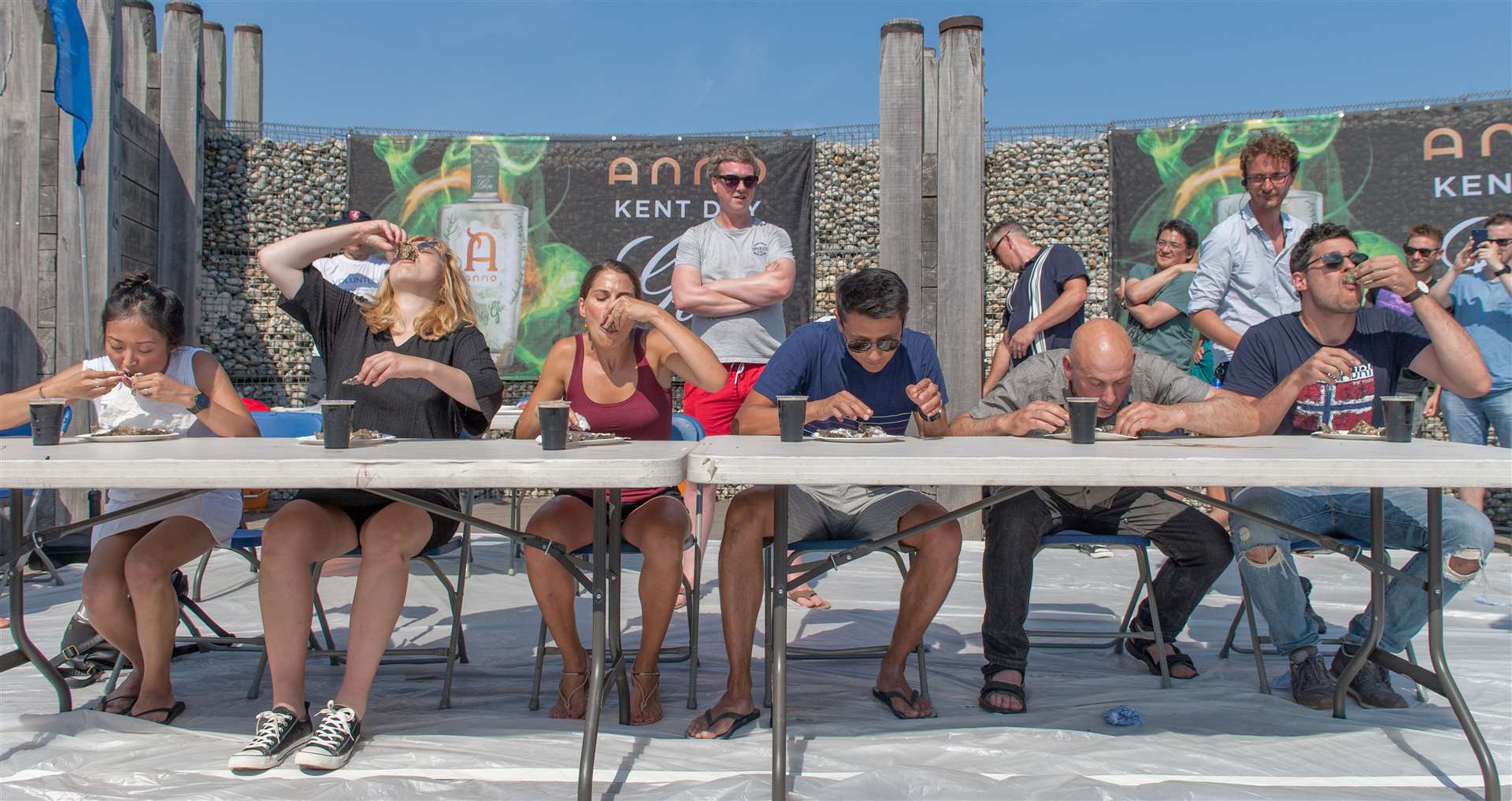 The oyster eating contest at Whitstable Oyster festival Picture: Jon Lambert
