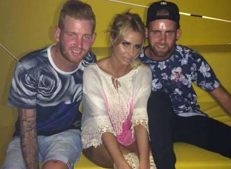 Kiel, left, and Jake Tulloch, with Katie Price