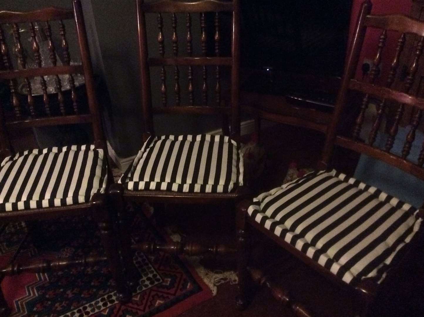 The chairs during Shelley's time at the pub from 2015 until 2021, which she plans to upholster again. Photo: Nick and Shelley Page