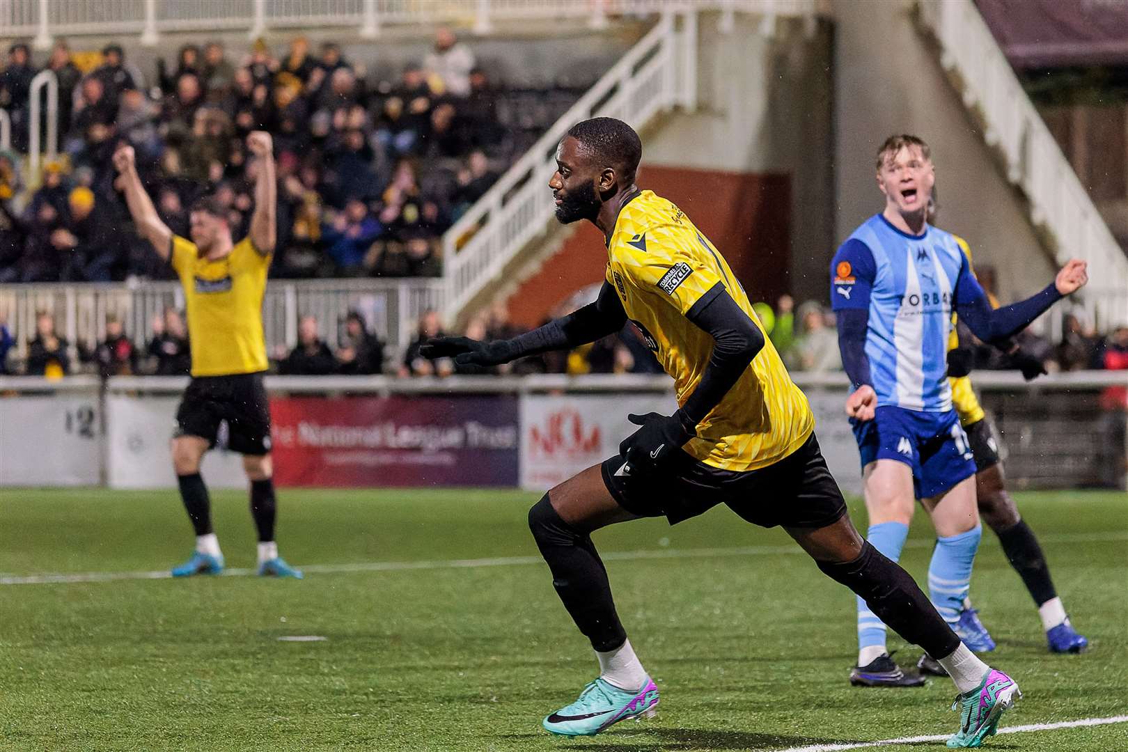 Mo Faal puts Maidstone 2-1 up against Torquay. Picture: Helen Cooper