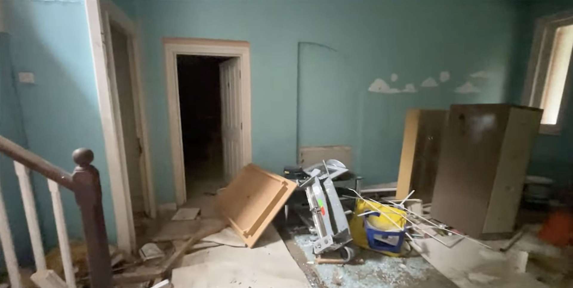 Detritus piled up inside the former care home. Pic: Clive Emson
