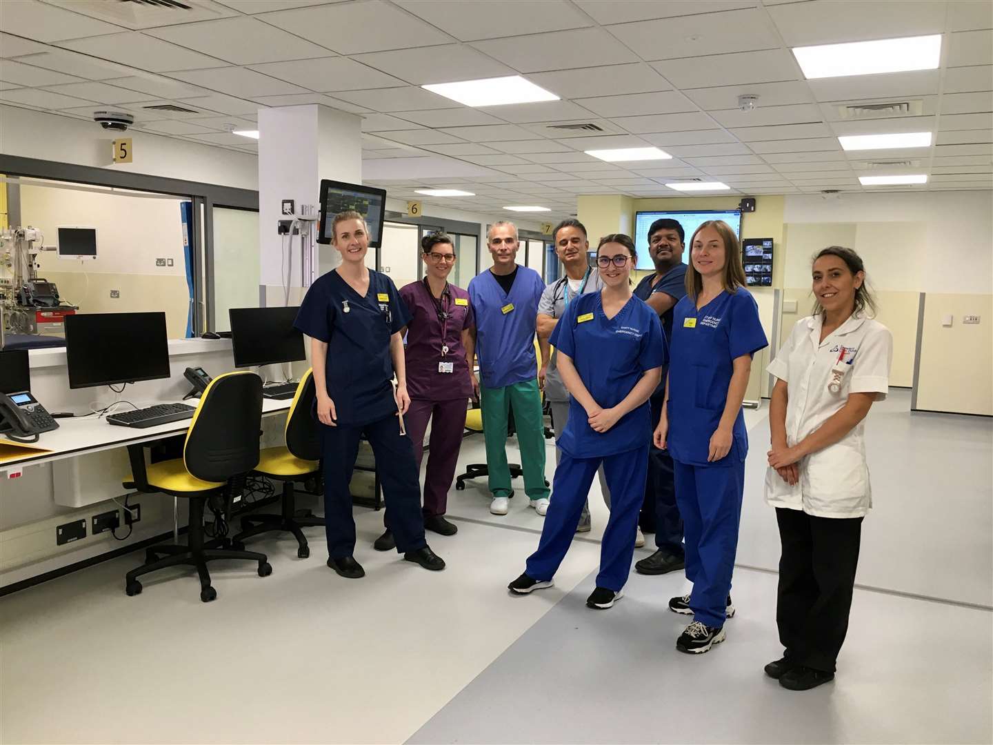 The emergency department team in the new resuscitation area