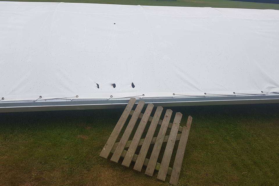 The cover was burned. Picture: Horsmonden Cricket Club