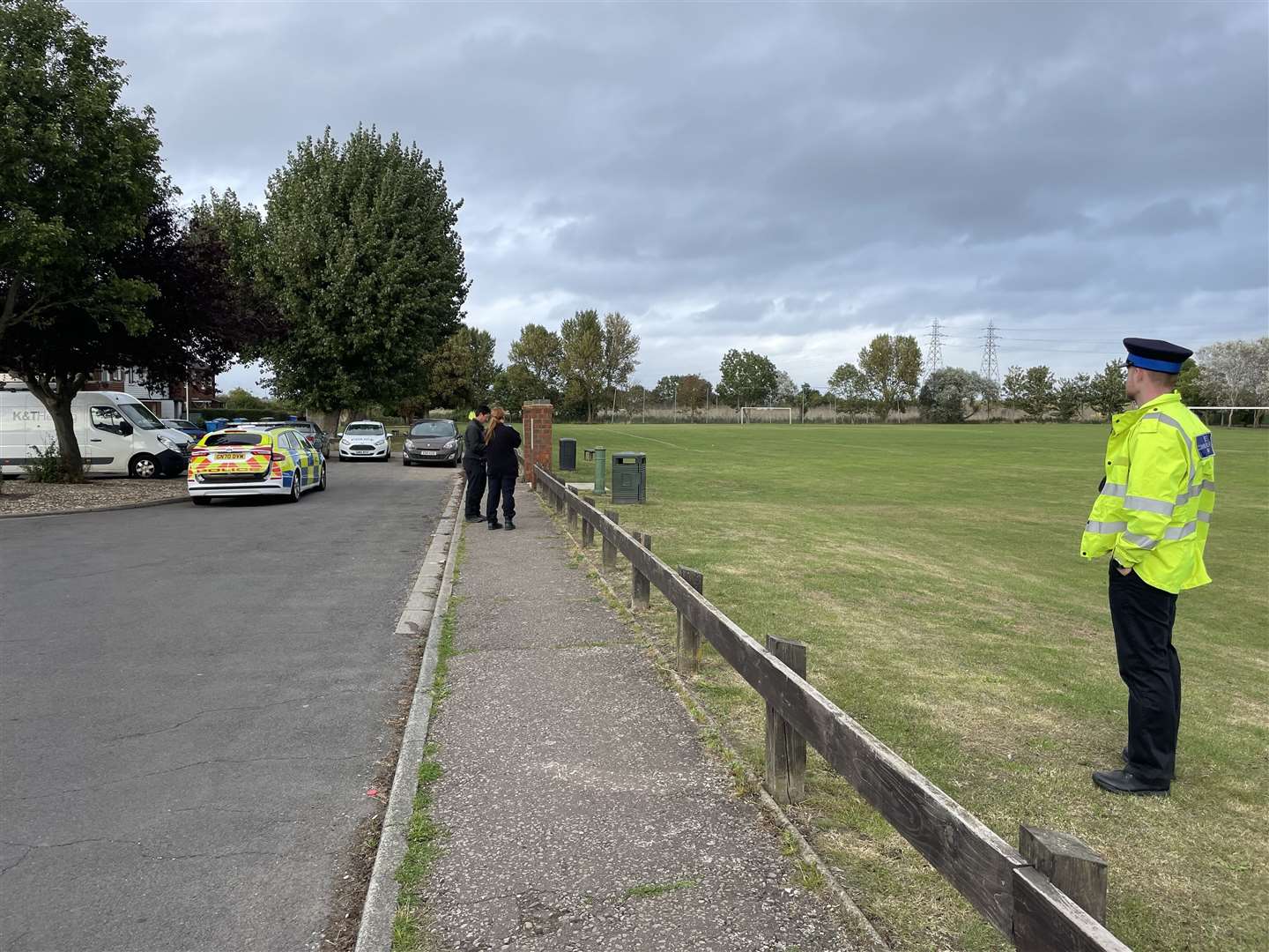 Police presence with a PCSO standing guard. Picture: Chloe Holmwood