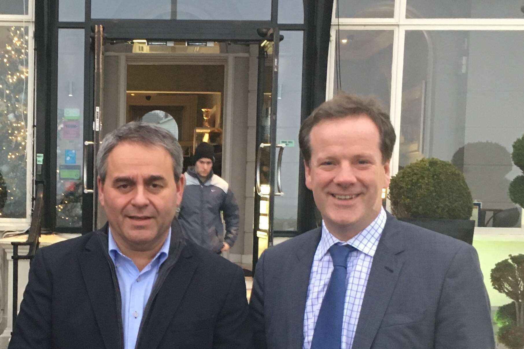 Dover MP Charlie Elphicke with French regional leader Xavier Bertrand.