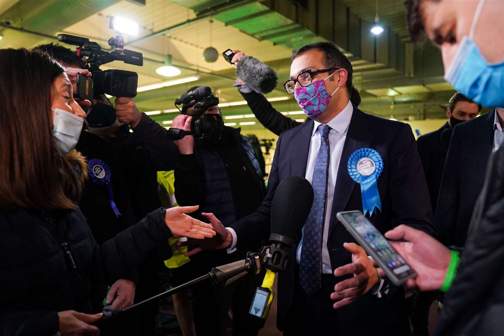 Conservative Party candidate Neil Shastri-Hurst speaks to the media after the declaration (Jacob King/PA)