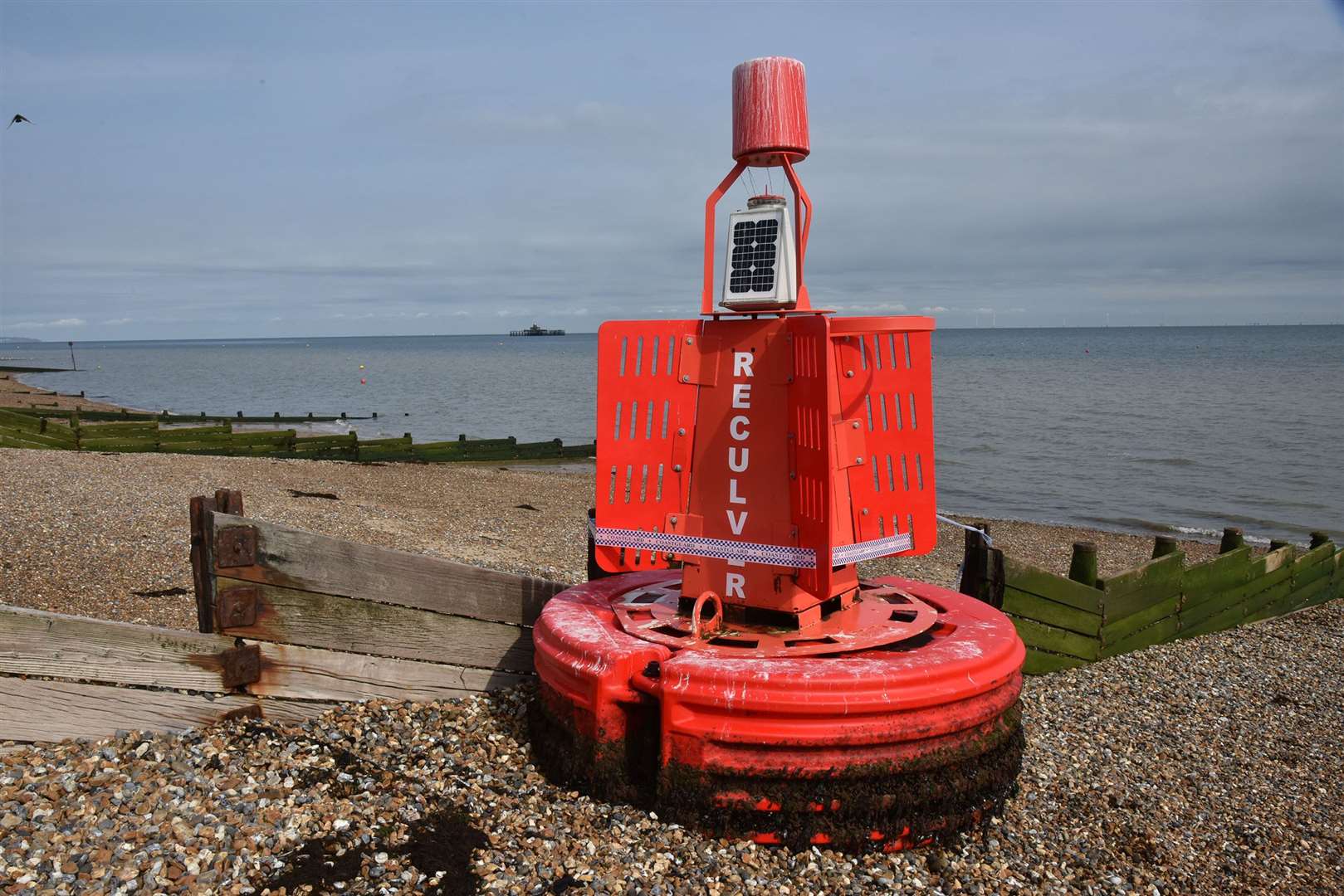The buoy was discovered on Herne Bay seafront this morning. Picture: Dylan Woolf