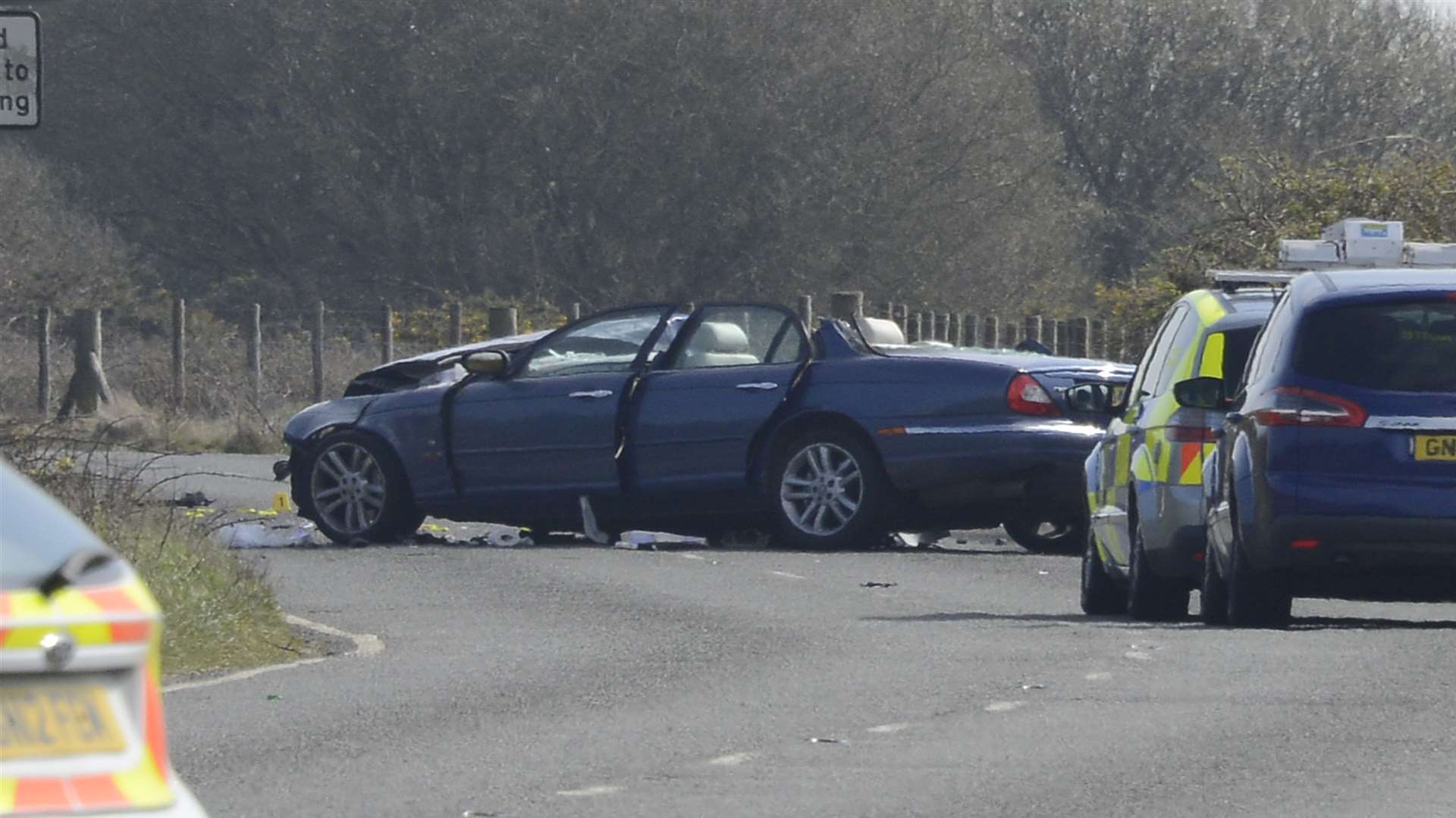 The Jaguar involved in the crash. Picture: Paul Amos