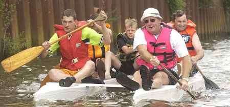 Competitors in last year's raft race. Picture: ANDY WARDLEY