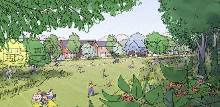 An artist leafy impression of the planned Humbers Mill development