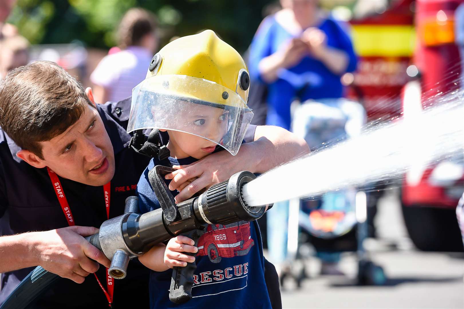 Oakley Crittenden has a go at a previous Kent Fire and Rescue Service Open Day Picture: Alan Langley