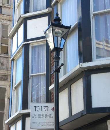 The lamppost which was put up a shade too close to a house in King Street, Margate