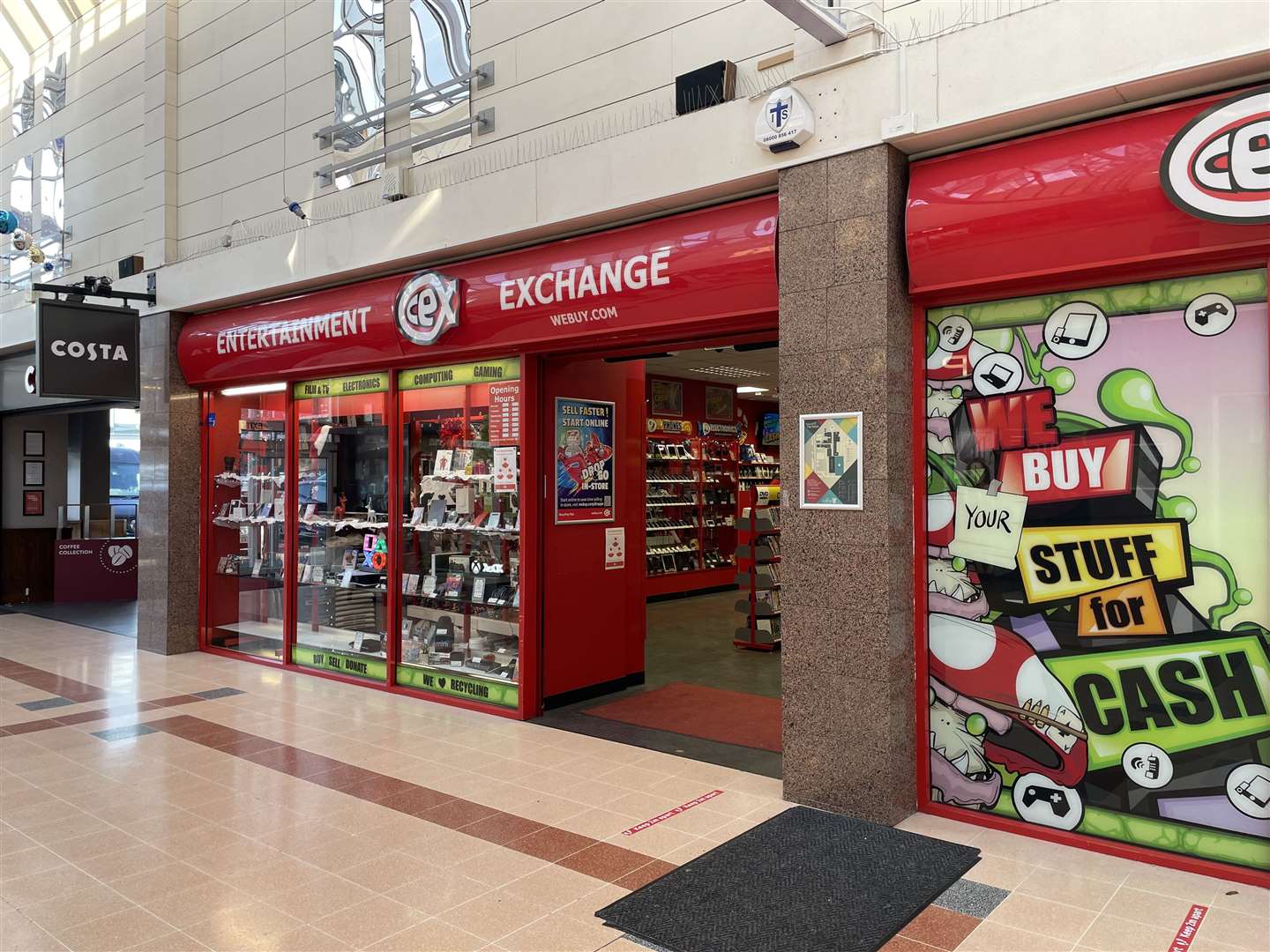 CEX in The Forum shopping centre, Sittingbourne, was broken into on Monday