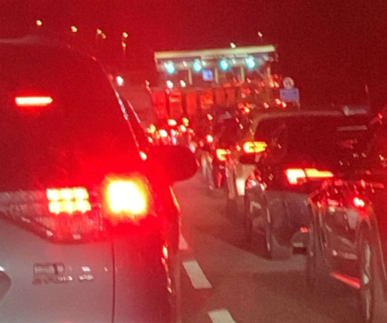 Traffic was stuck for hours at Eurotunnel at the start of the summer holidays. Picture: Paul Stafford