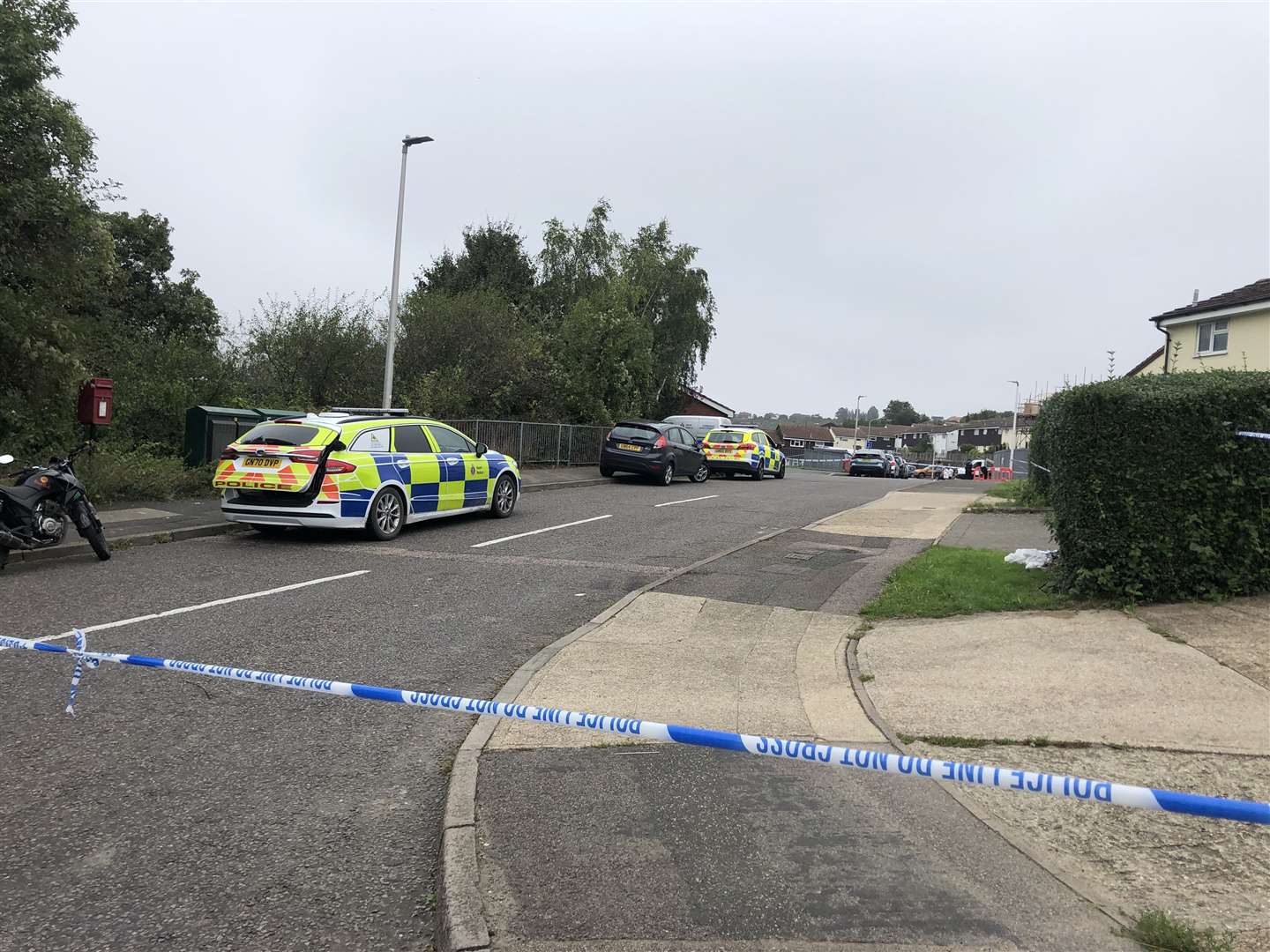Police cordoned off a large area around Wiltshire Close