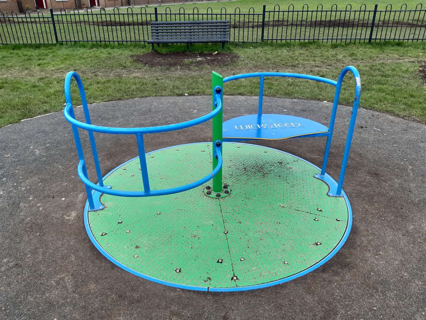 Ball Field park play area also has swings, a mini slide and roundabout, which is wheelchair accessible