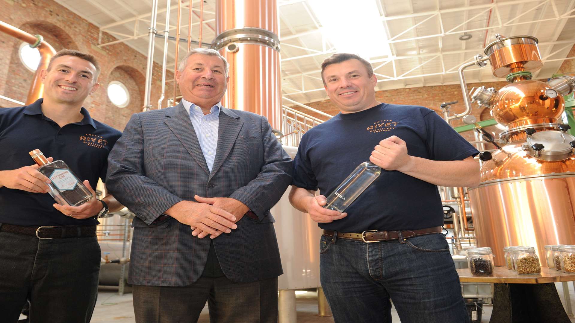 Stephen, Bob and Matthew Russell at the Copper Rivet Distillery