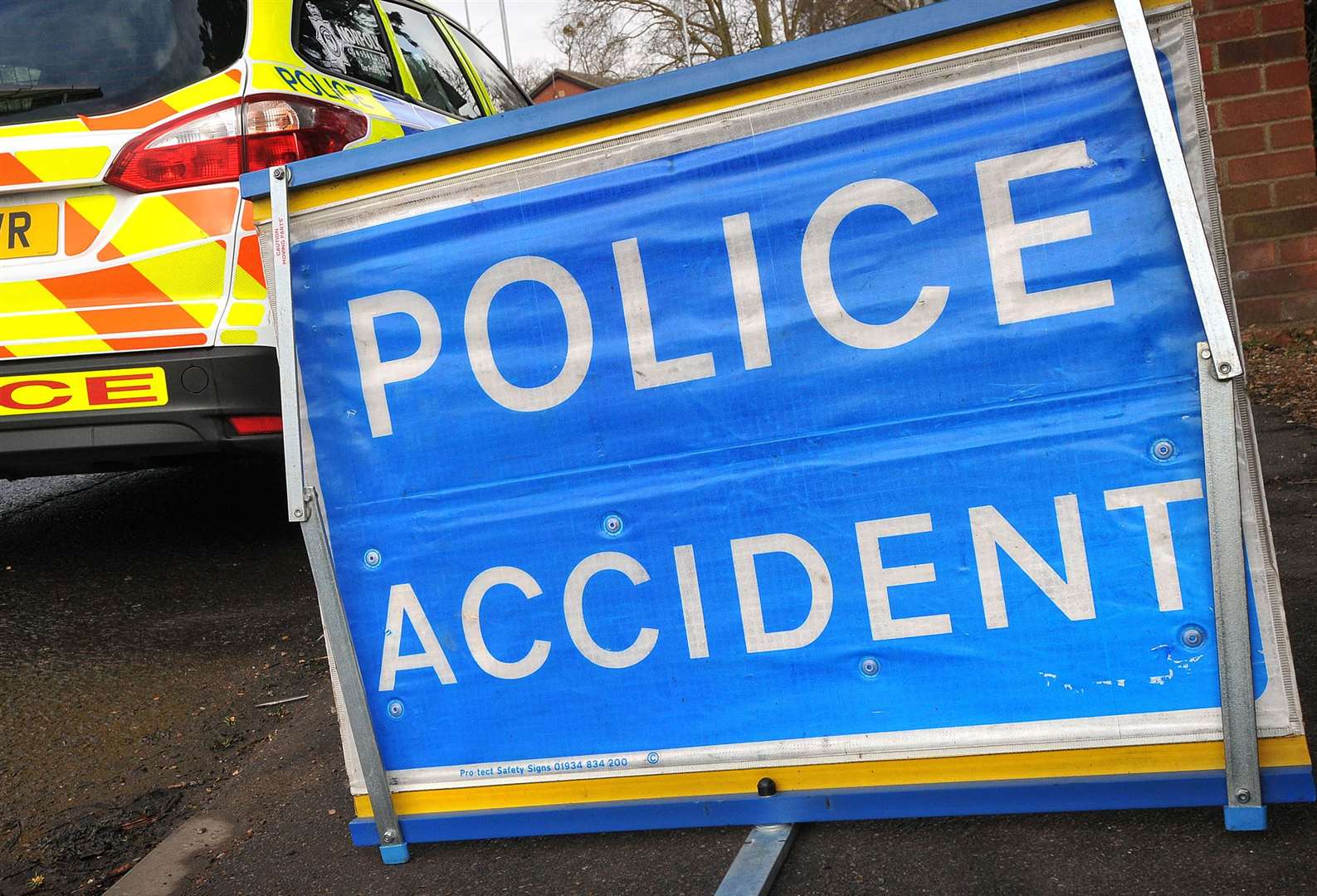 Police at the scene of an accident. Stock picture