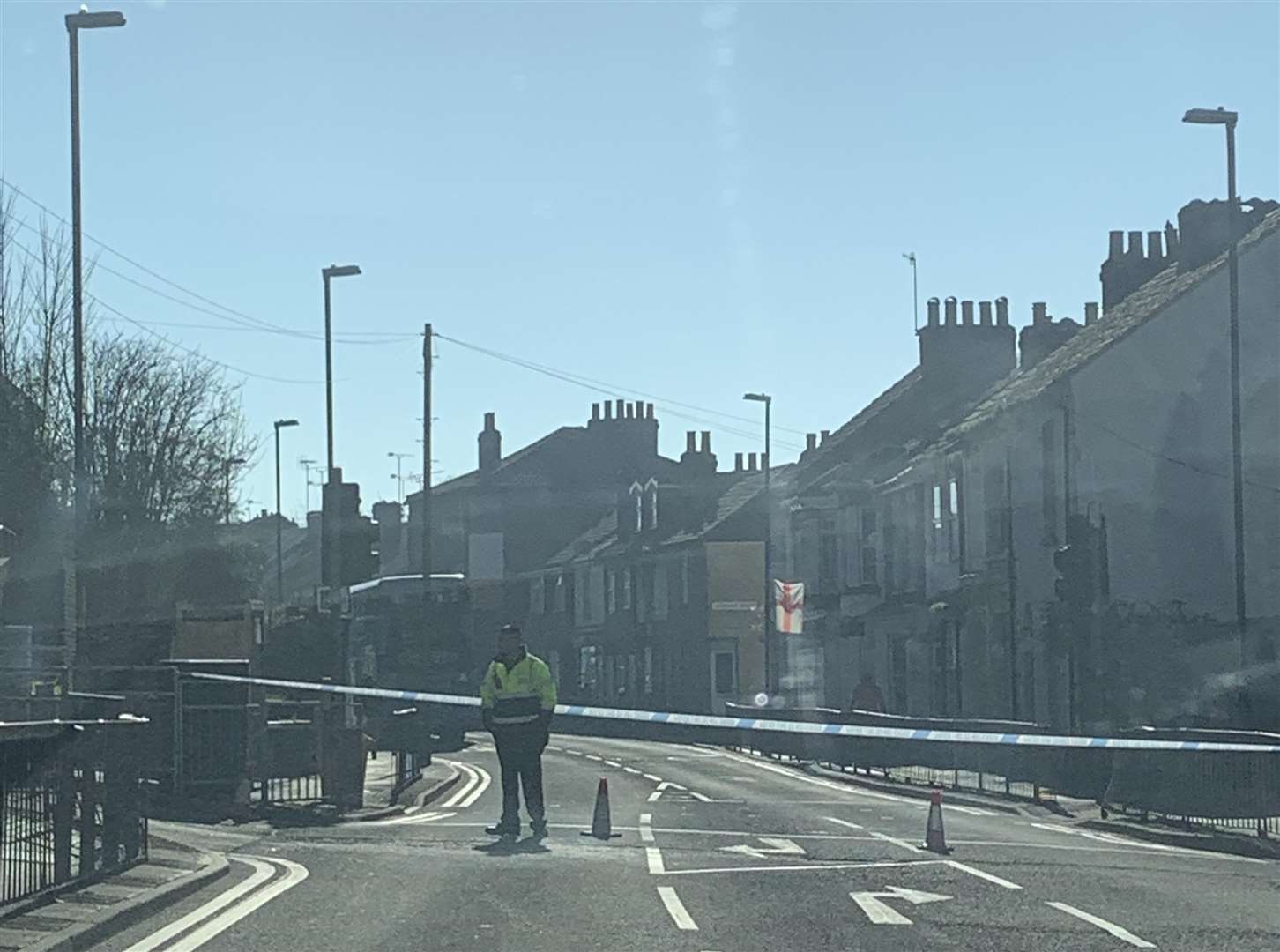 Police officers are investigating after a woman was found injured in Luton Road, Chatham.