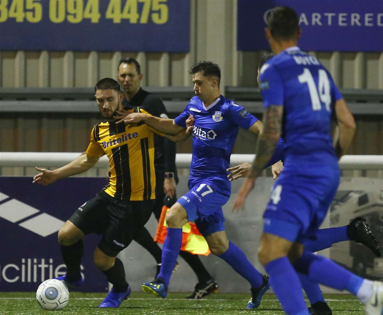 Stones forward Jake Cassidy keeps Eastleigh busy Picture: Andy Jones