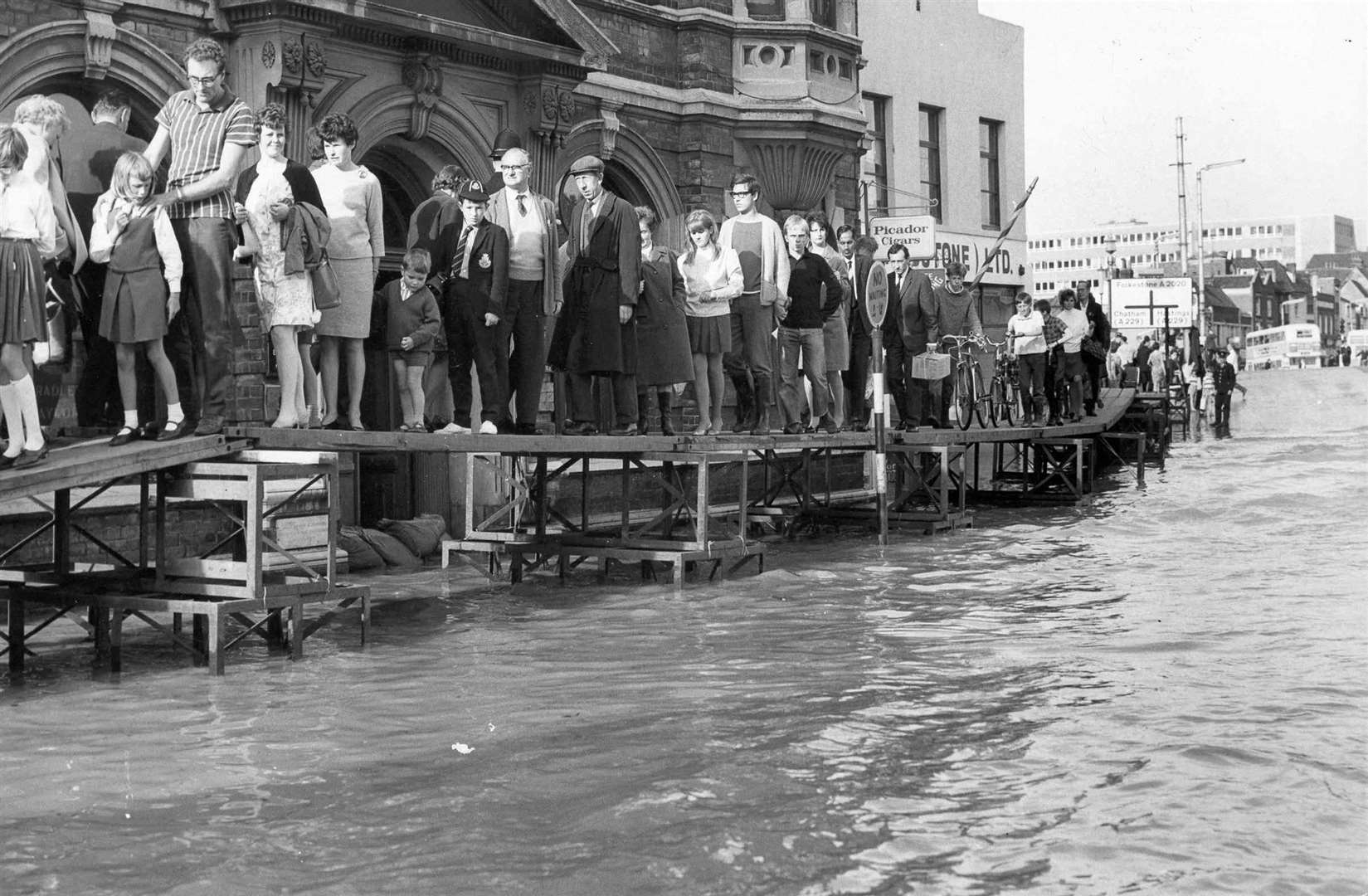 The clothes suggest it was a nice day - apart from the extent of these floods in Maidstone in 1968