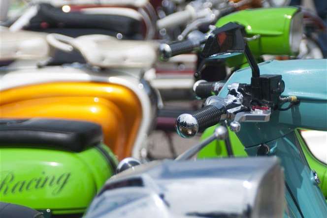 Bikes in the custom show at the Sid James Scooter Club Rally